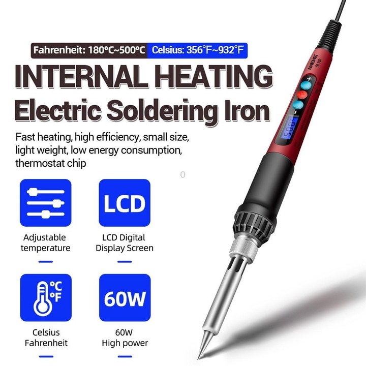 ANENG SL103 25pcs/set Intelligent Digital Display Temperature Adjustment Household Constant Temperature Soldering Iron Set 60W I