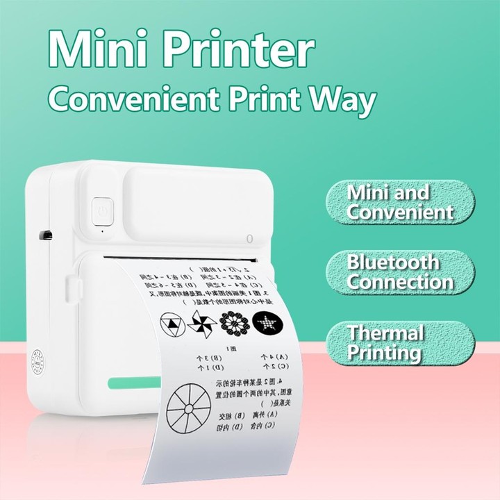 C19 200DPI Student Homework Printer Bluetooth Inkless Pocket Printer Pink
