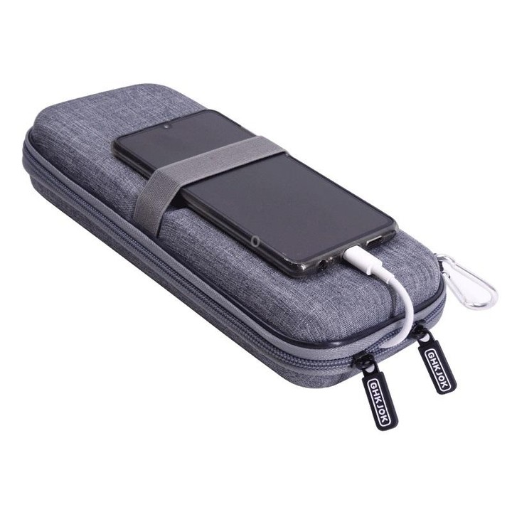 Mobile Phone Power Bank Data Cable EVA Storage Bag(Gray)