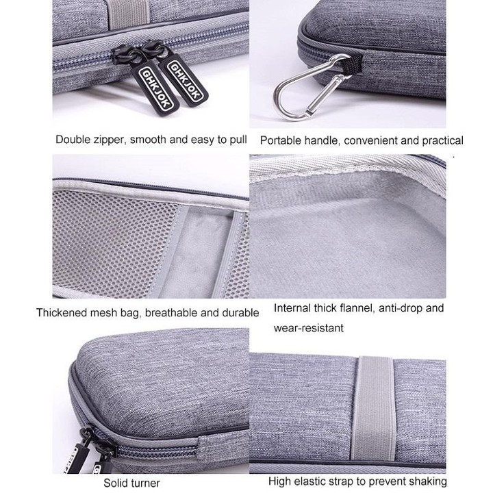 Mobile Phone Power Bank Data Cable EVA Storage Bag(Black)