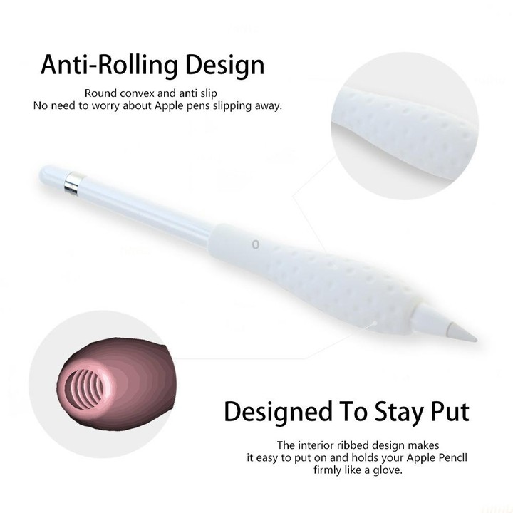Tablet Stylus Pencil Silicone Case For Apple Pencil 1/2 Gen(White)