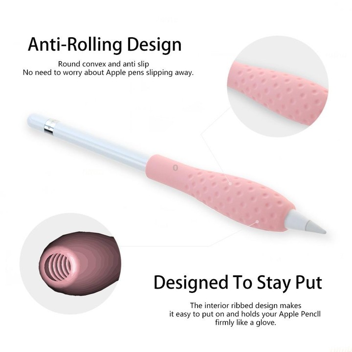 Tablet Stylus Pencil Silicone Case For Apple Pencil 1/2 Gen(Pink)