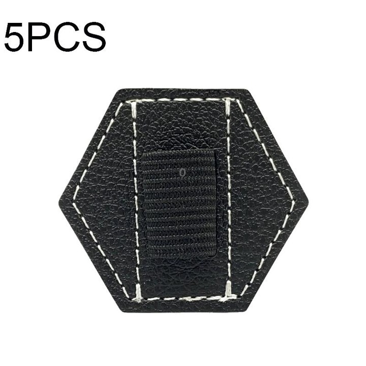5 PCS Capacitive Pen Bag Self Adhesive Pen Holder PU Pen Clip,Style: Hexagonal Black