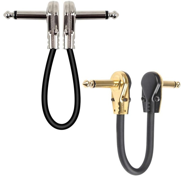 Single Block Audio Instrument Electric Guitar Effect Line, Cable Length: 15cm(Flat Head Silver)