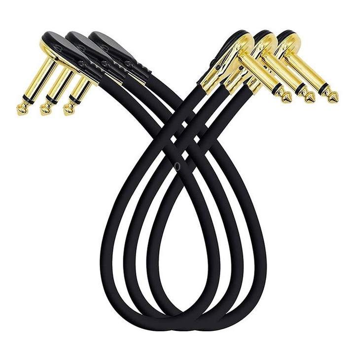 Single Block Audio Instrument Electric Guitar Effect Line, Cable Length: 15cm(Flat Head Gold)