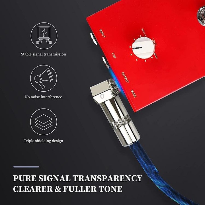 Single Block Audio Instrument Electric Guitar Effect Line, Cable Length: 15cm(Square Head Silver)