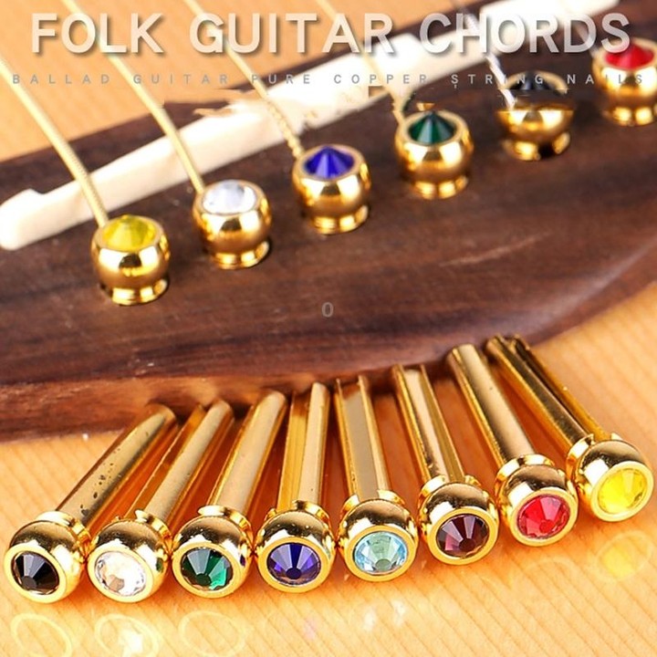 6PCS Guitar Dipping Pure Copper Citrimine Guitar Caps, Style: Crystal Head (White)