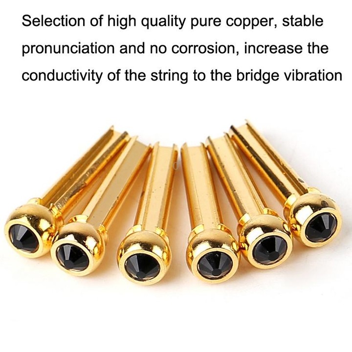 6PCS Guitar Dipping Pure Copper Citrimine Guitar Caps, Style: Crystal Head (Black)