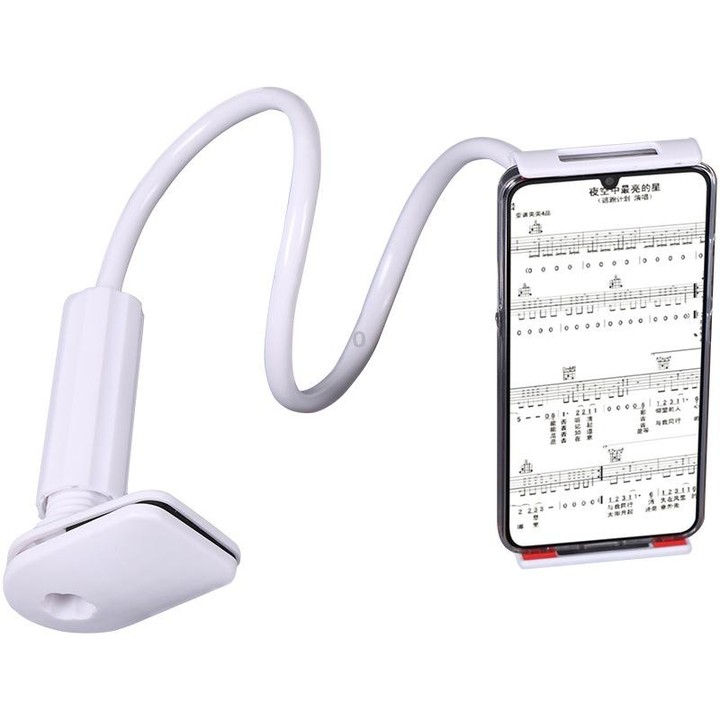 GS06 Live Video Plastic 360 Degree Rotating Phone Guitar Stand (White)