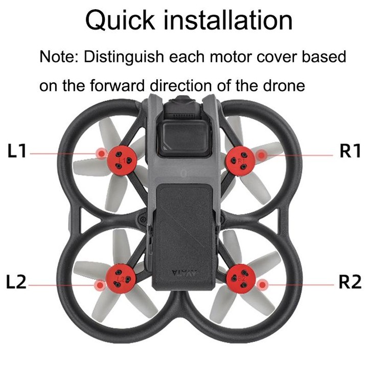4 PCS / Set Sunnylife AT-MD475 Dust-proof Waterproof Aluminum Alloy Motor Cover For DJI Avata(Red)