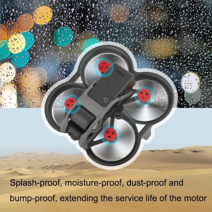 4 PCS / Set Sunnylife AT-MD475 Dust-proof Waterproof Aluminum Alloy Motor Cover For DJI Avata(Red)