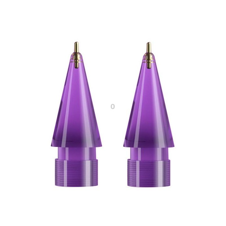 For Apple Pencil 1/2 2pcs Stylus Transparent Replacement Needle Nib, Spec: Extended (Purple)