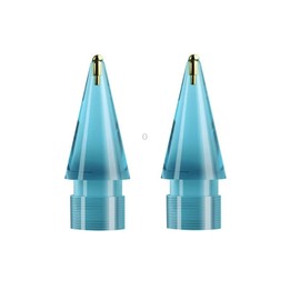 For Apple Pencil 1/2 2pcs Stylus Transparent Replacement Needle Nib, Spec: Round (Blue)
