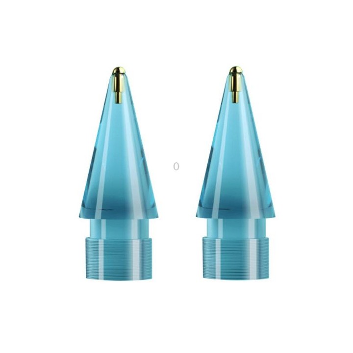 For Apple Pencil 1/2 2pcs Stylus Transparent Replacement Needle Nib, Spec: Round (Blue)