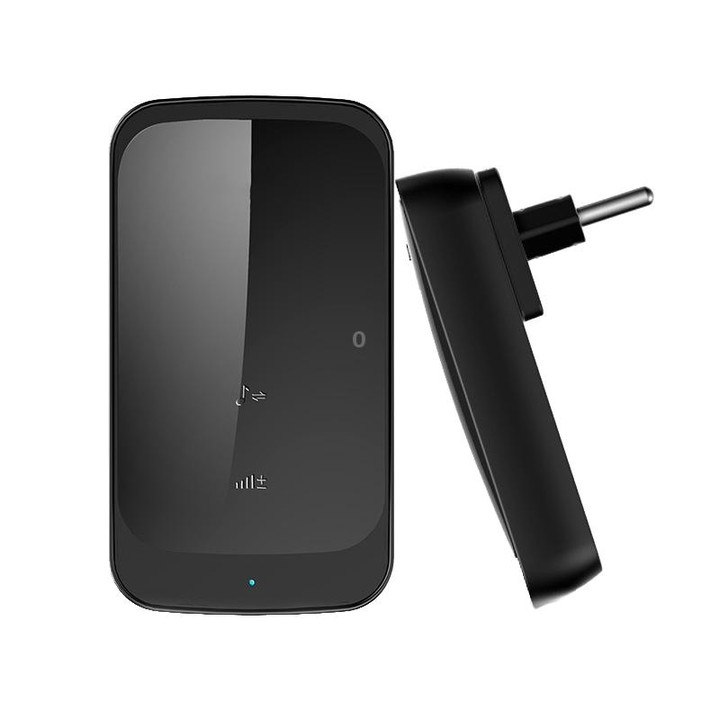 C03 1 For 1 Home Wireless IP44 Waterproof Touch Sensor Doorbell(EU Plug Black)