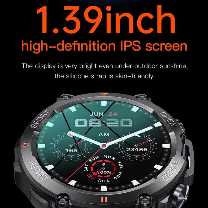 K56Pro 1.39 Inch Heart Rate/Blood Pressure/Blood Oxygen Monitoring Smart Calling Watch(Black)
