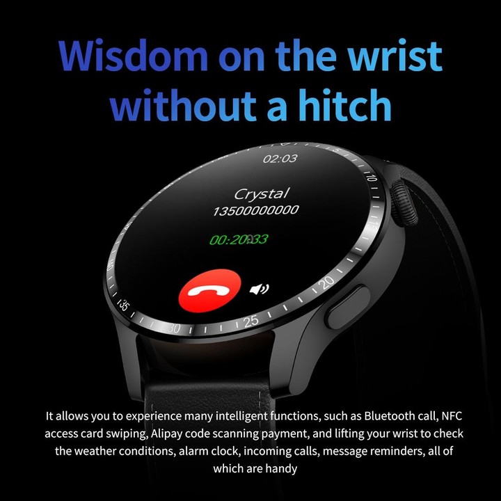 UM93Pro 1.28 Inch Heart Rate/Blood Oxygen Monitoring Bluetooth Calling Watch With NFC Function(Black Silicone)