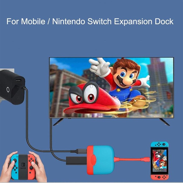 H0231 For Mobile / Nintendo Switch Expansion Dock Portable Base(Black Grey)