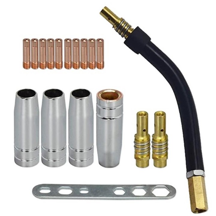 18 PCS / Set Welding Needle Point Vover Nozzle Kit Gas Shielded Welding Conductive Nozzle