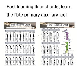 Coated Paper Flute Chord Fingering Practice Chart Staff Chord Fingering(Large)