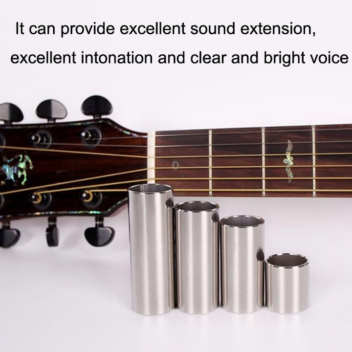2PCS Stainless Steel Guitar Slide Tube Folk Slide Block, Size: 51mm(Silver)