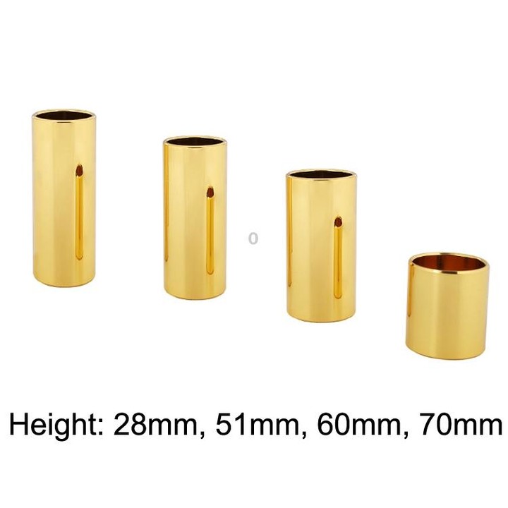 2PCS Stainless Steel Guitar Slide Tube Folk Slide Block, Size: 60mm(Gold)
