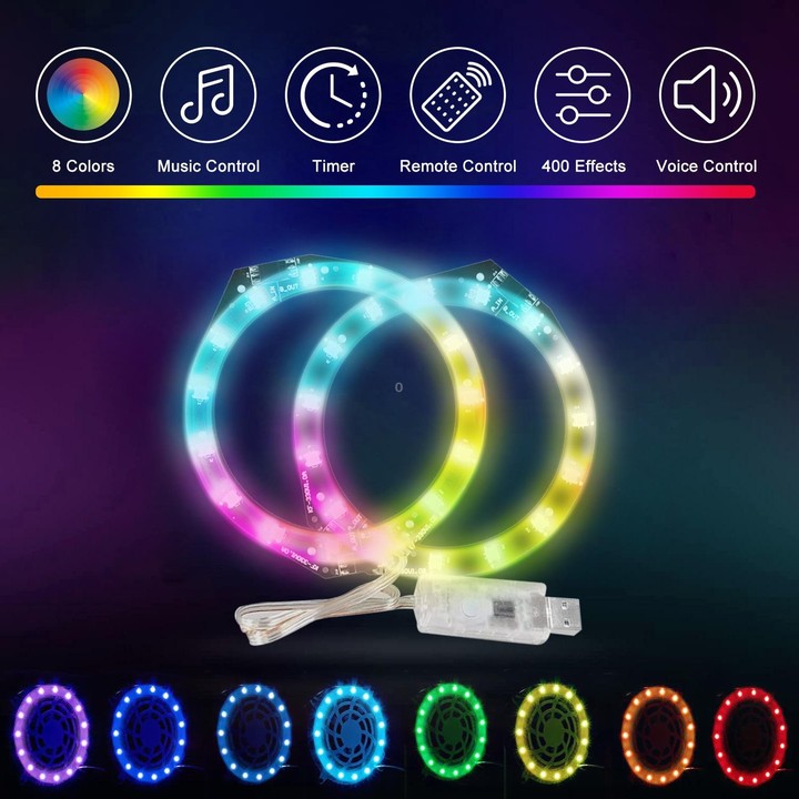 For PS5 RGB Lights Strips 8 Colors Multiple Decoration Led Lights with Remote Controller
