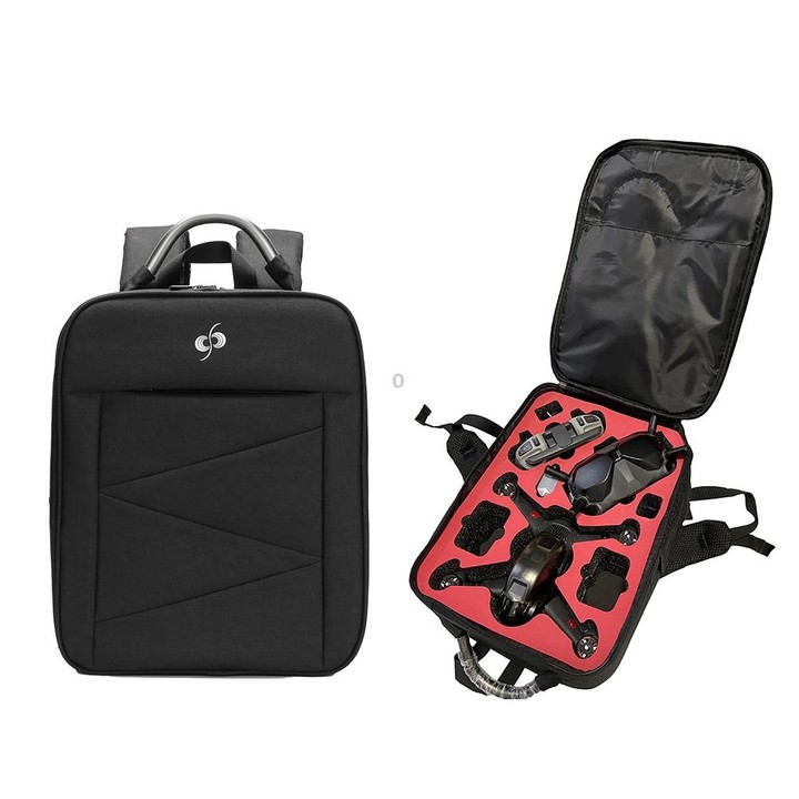 For DJI FPV Drone Shoulder Bag Waterproof Wear-resistant Oxford Fabric Storage Bag(Black)