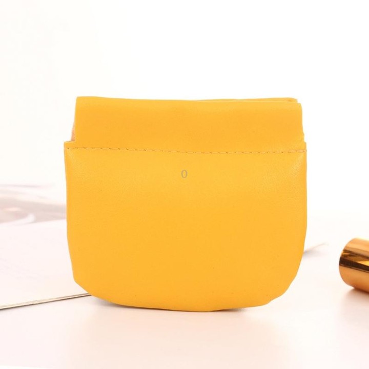 Portable Lipstick PU Case Mini Coin Cases Headphones Bag(Yellow)