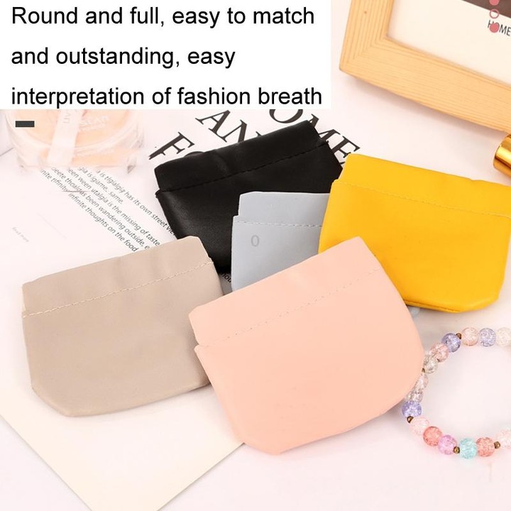 Portable Lipstick PU Case Mini Coin Cases Headphones Bag(Light Blue)