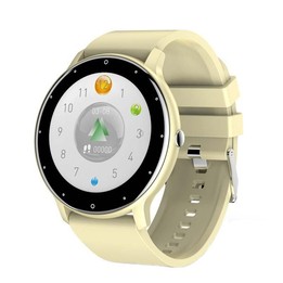 BW0223 Heart Rate/Blood Oxygen/Blood Pressure Monitoring Bluetooth Smart Calling Watch, Color: Silicone Beige