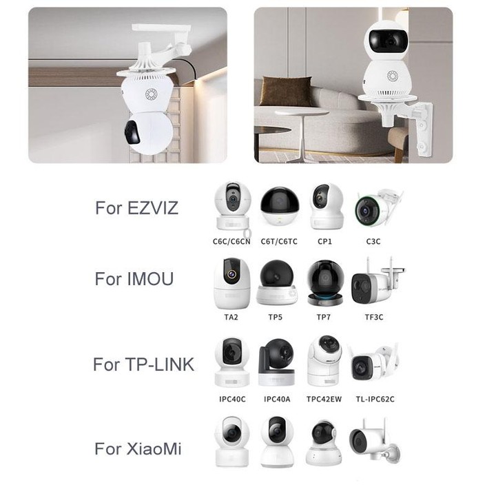 Punch-free Plastic Bracket for Surveillance Swing-head Cameras