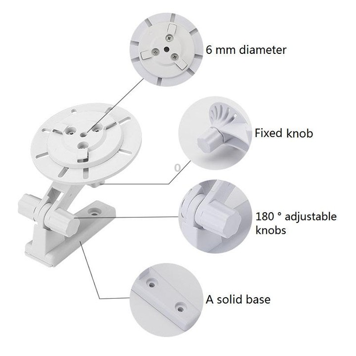 Punch-free Plastic Bracket for Surveillance Swing-head Cameras