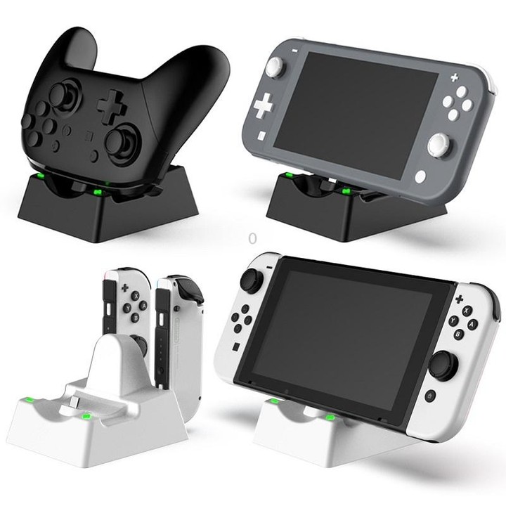 Game Console Handle Stand Charger For Nintendo Switch/Switch Oled/Switch Lite(Black)