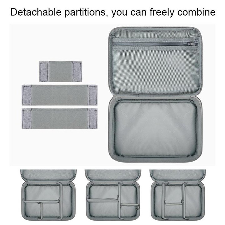 Baona Multifunctional Earphone Data Cable Digital Storage Bag, Spec: 2-layer Box (Gray)