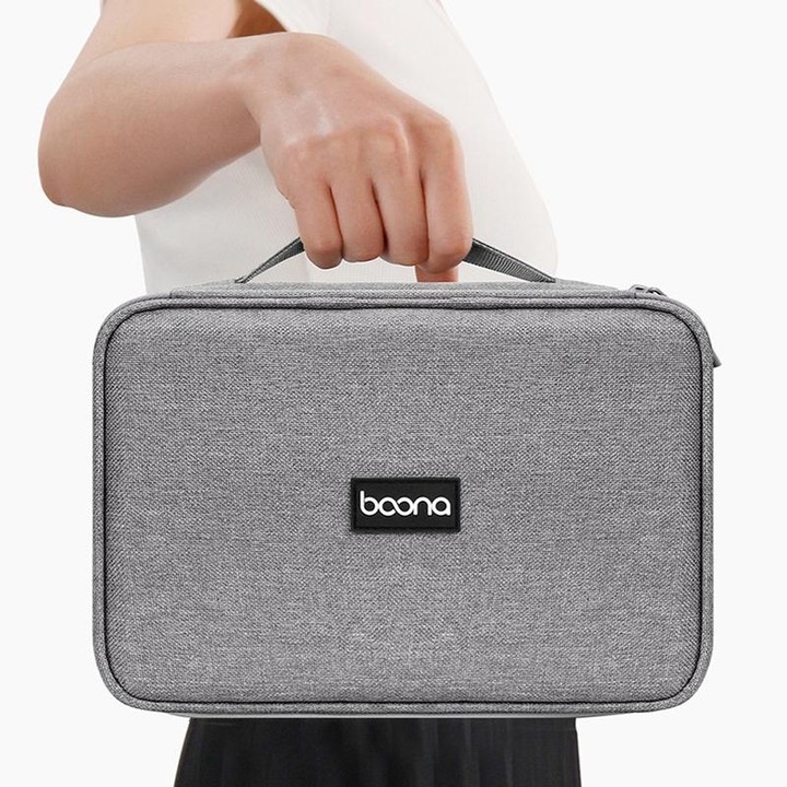 Baona Multifunctional Earphone Data Cable Digital Storage Bag, Spec: 2-layer Box (Black)