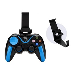 VR SHINECON S9 For Android/iOS Phones Wireless Bluetooth Direct Play Game Handle With Holder(Blue Black)