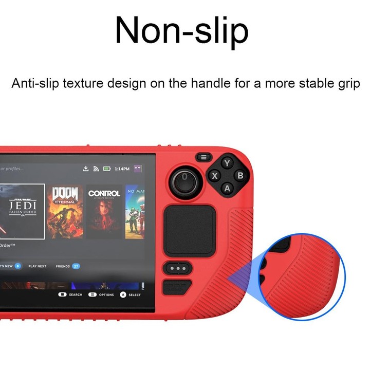 For Steam Deck V3 Non-slip Silicone Protective Case for Pocket Consoles(Black)