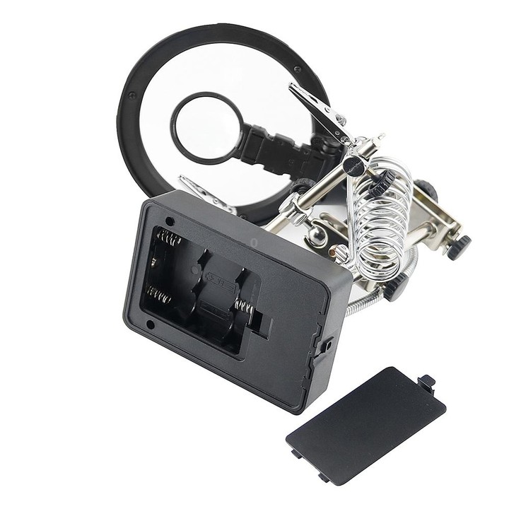 16129-C 2.5X/7.5X/10X LED Lighting Auxiliary Bracket Maintenance Magnifier(US Plug)