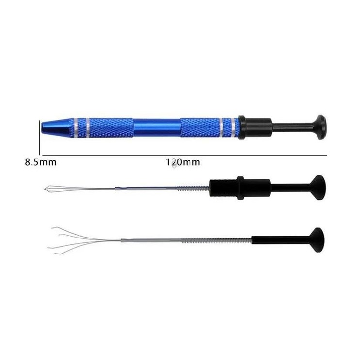 2pcs IC Chip Picker Electronic Component Parts Picker Capacitor IC Grabber Clips(Silver)