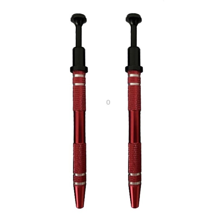 2pcs IC Chip Picker Electronic Component Parts Picker Capacitor IC Grabber Clips(Red)