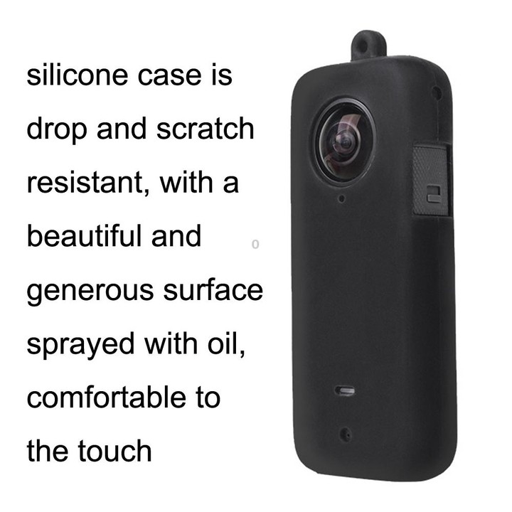 For Insta360 One X2 Sunnylife ST-Q9420 Silicone Protective Case Black Lens Screen Case