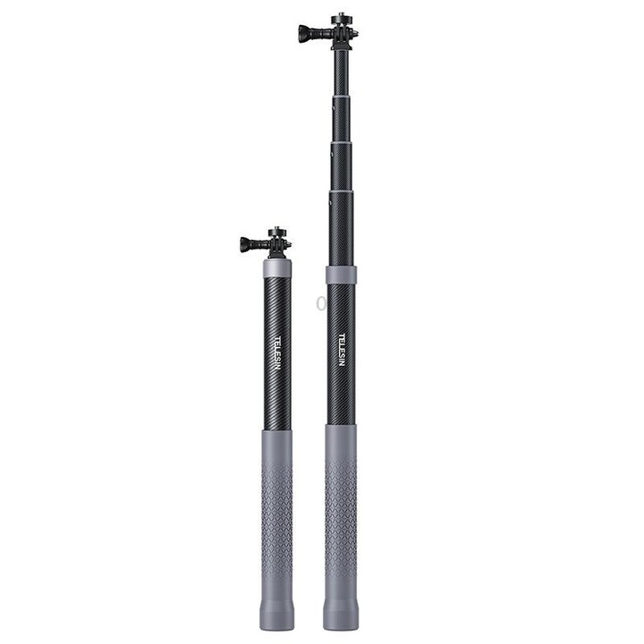 TELESIN 1.2m Carbon Fiber Monopod Selfie Stick With 1/4 Screw For DJI, Insta360, GoPro and Other Action Cameras