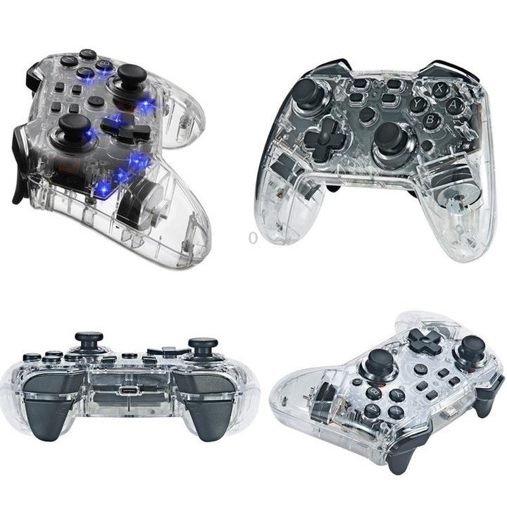 For Switch Pro Wireless Bluetooth Gamepad With LED Light Wake Up Function(Transparent)