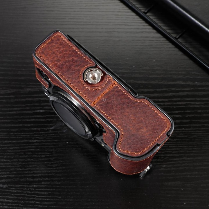 For FUJIFILM X-T5 Camera Cowhide Bag Anti-scratch Protective Case Base Cover(Brown)