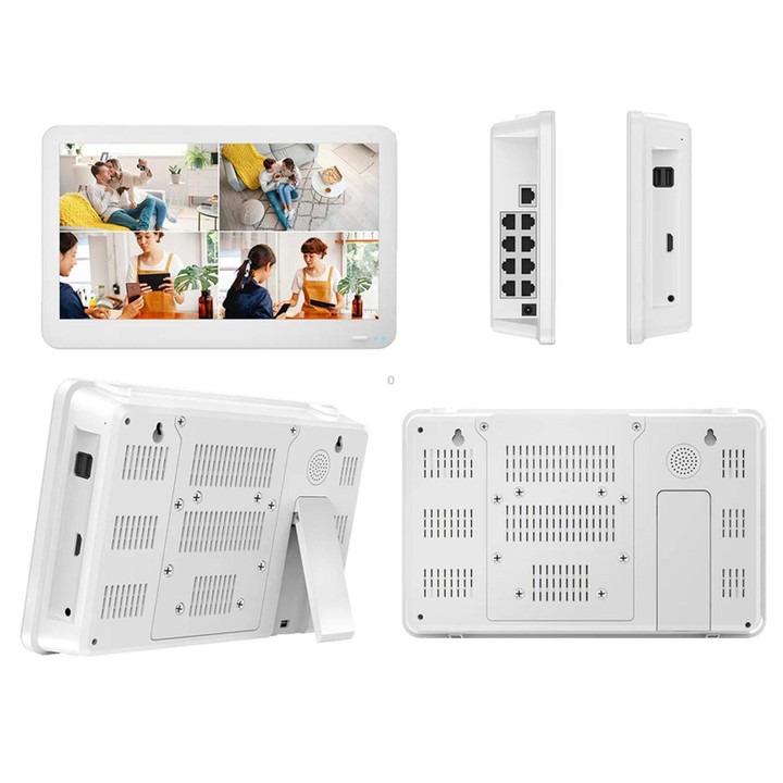 4CH 4K 8MP POE NVR With 11.6-Inch Monitor H.265 Network Video Recorder For Security Camera System(US Plug)