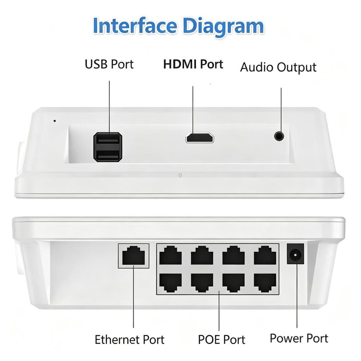 4CH 4K 8MP POE NVR With 11.6-Inch Monitor H.265 Network Video Recorder For Security Camera System(US Plug)