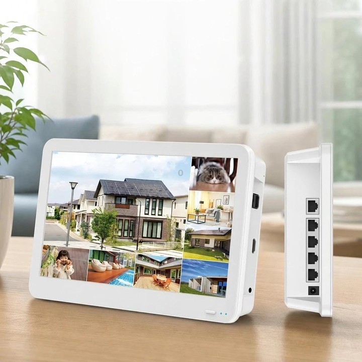 4CH 4K 8MP POE NVR With 11.6-Inch Monitor H.265 Network Video Recorder For Security Camera System(US Plug)