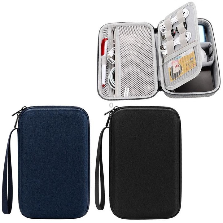 YK05 EVA Hard Shell Anti-Shock Anti-Fall Mobile Hard Disk Double-layer Digital Storage Bag(Black)