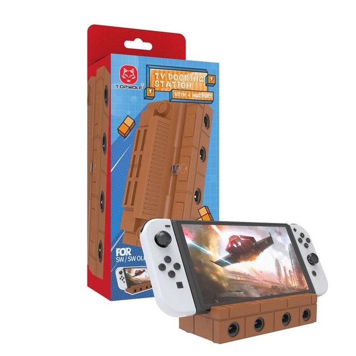 For Nintendo Switch / Switch OLED / NGC SW450 Handle Converter Multi-Function Charging Base Screener(Brown)